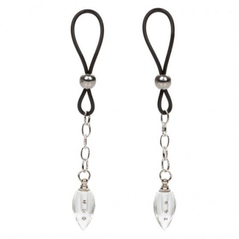 Подвески на соски с прозрачными капельками Non-Piercing Nipple Jewelry Crystal Teardrop