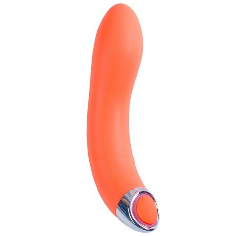 Оранжевый гладкий G-вибратор из силикона PURRFECT SILICONE G-SPOT VIBRATOR - 17,7 см.